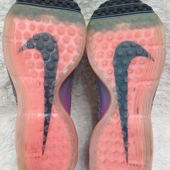 Nike Women's Zoom All Out Flyknit Wolf Grey Fire Pink 845361-004 US 9 - Picture 6 of 8